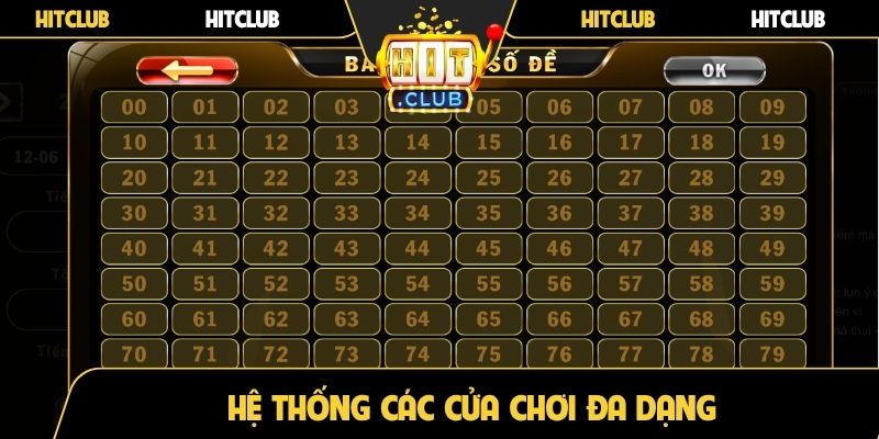 Hệ thống các cửa chơi đa dạng