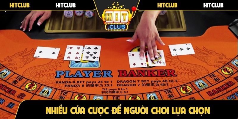 Nhiều cửa cược để người chơi lựa chọn
