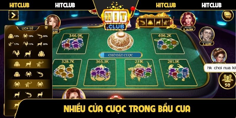 Nhiều cửa cược trong bầu cua
