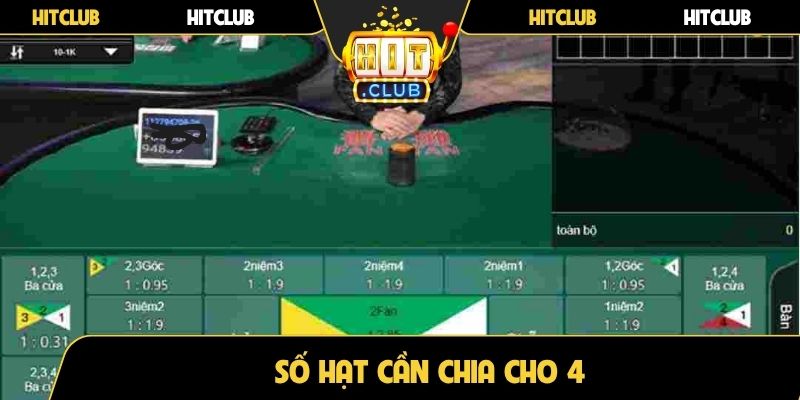 Số hạt cần chia cho 4