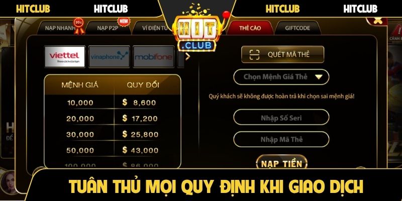 Tuân thủ mọi quy định khi giao dịch và nhận thưởng